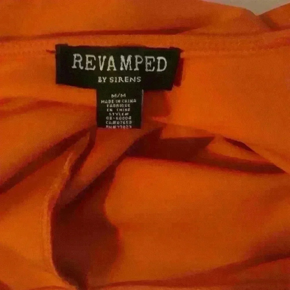 NWNT Revamp orange short sleeve trendy sexy day 2 nite  poly blend crop top M - Picture 4 of 4